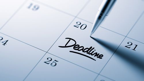 deadline on a calendar